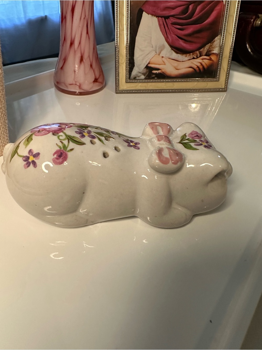 Vintage 1978 Avon Ceramarte Floral Pig Figurine | Hand Decorated Brazil Ceramic - Picture 6 of 10